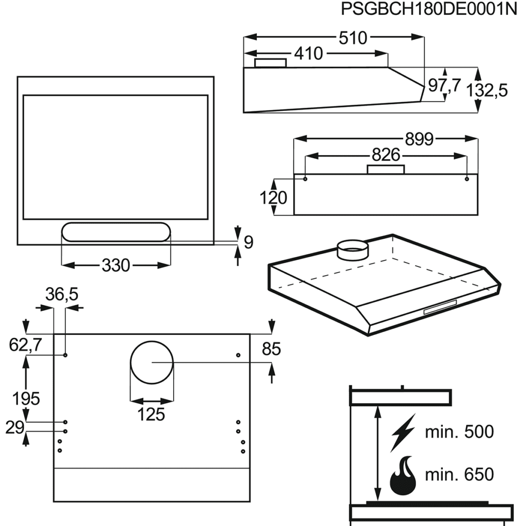 AEG Cooker Hood, 90cm UTC