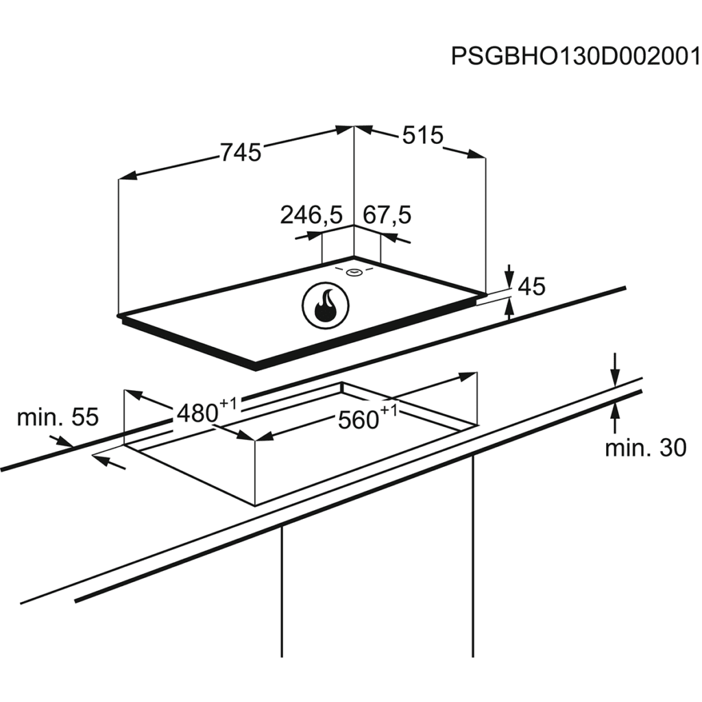 Built-in Gas Hob, 60cm - UTC